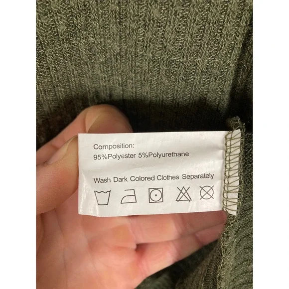 Rosegal Hoodie Dress Womens Large Olive Green Ribbed Handkerchief Hem Goth Boho - Picture 10 of 10